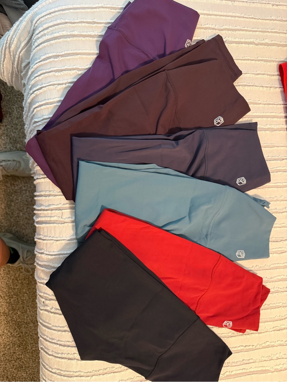Active Leggings Pack - Red, Light Blue, Navy, Purple, Plum - Picture 3 of 3